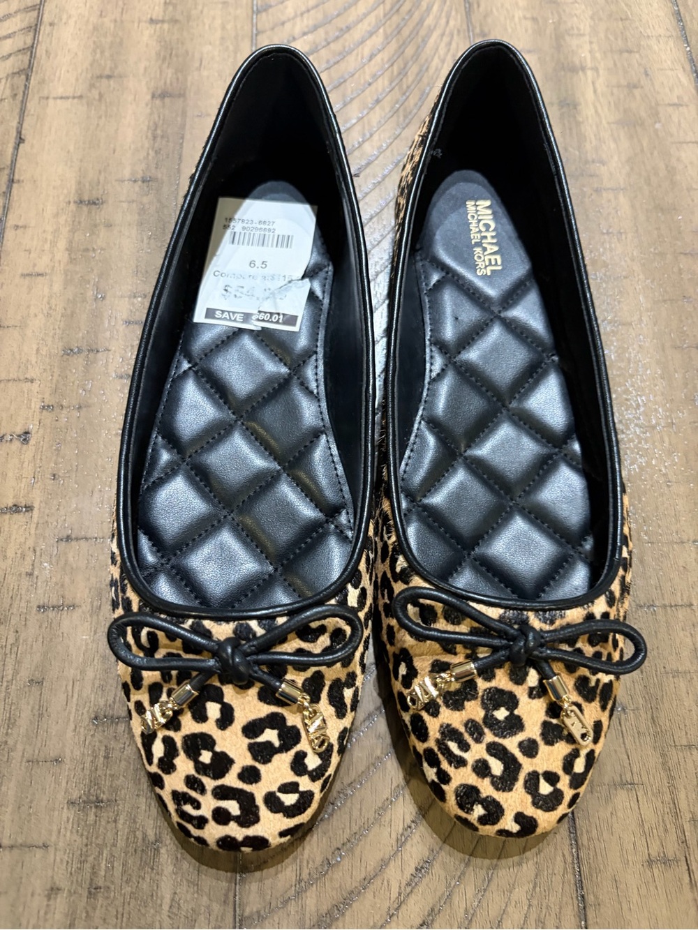 Michael Kors Leopard Print Ballet Flats with Black Trim